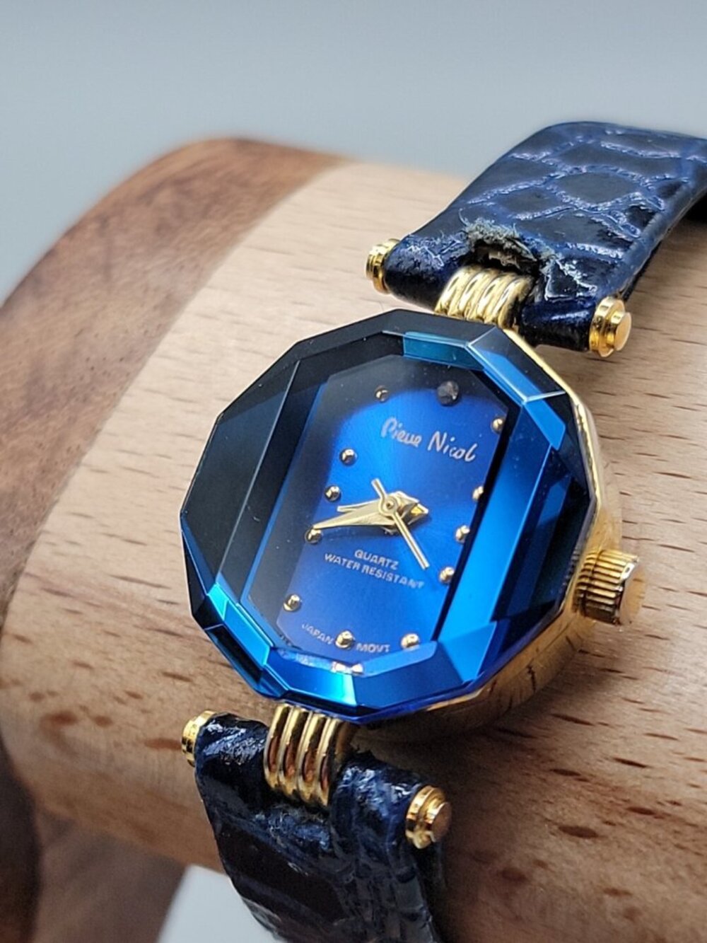Pierre Nicol Ladies Quartz Watch 6" Sapphire Band & Dial 22mm Geometric Case - Picture 5 of 16